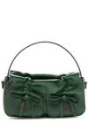 Acne Studios Mini Multipocket Leather Top Handle Bag In Dark Green