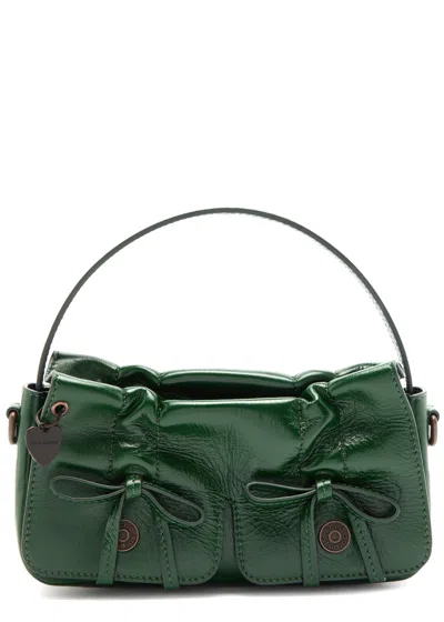 Acne Studios Mini Multipocket Leather Top Handle Bag In Gray