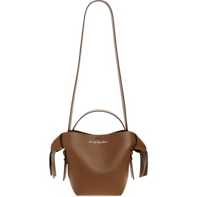 Acne Studios Mini Musubi Leather Shoulder Bag In Brown