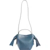 Acne Studios Mini Musubi Leather Shoulder Bag In Denim Blue