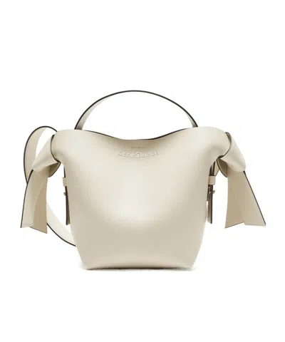 Acne Studios Mini Musubi Leather Shoulder Bag In White