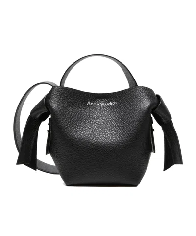 Acne Studios Women Mini Shoulder Bag With Musubi Knot In Black