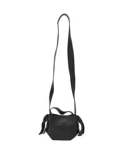 Acne Studios Mini Musubi Shoulder Bag In Black Leather