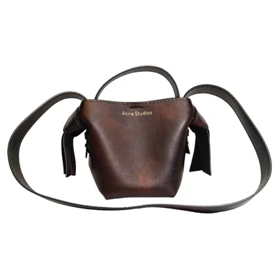 Acne Studios Mini Musubi Shoulder Bag In Brown Calf Leather