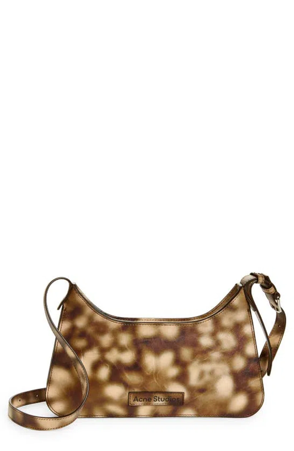 Acne Studios Mini Platt Blurry Flower Leather Shouder Bag In Multi