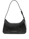 Acne Studios Black Shoulder Bag With Cracked Leather Finish In Black