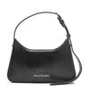 Acne Studios Mini Platt Crackled Leather Shoulder Bag In Black
