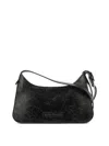 Acne Studios Mini Platt Crackle Leather Shoulder Bag In Black