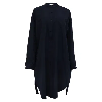 Acne Studios Mini Shirt Dress In Navy Blue Cotton