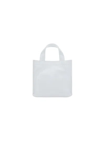 Acne Studios Logo-embossed Mini Faux-leather Tote Bag In White