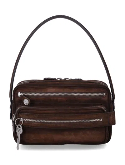 Acne Studios Mini Shoulder Handbag In Calf Leather In Brown