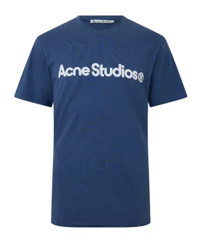 Acne Studios Minimalist Crewneck Tshirt In Blue