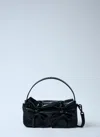 Acne Studios Mircro Multipocket Grained Leather Shoulder Bag In Black