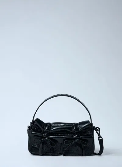 Acne Studios Mircro Multipocket Grained Leather Shoulder Bag In Black