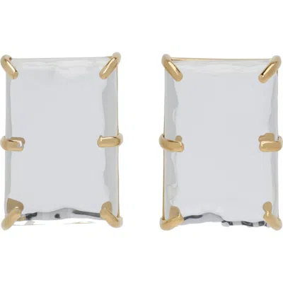 Acne Studios Mirror Earrings In Du1 Semi Matt Gold/t