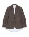 Acne Studios Mixed Media Blazer In Brown