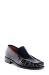 Acne Studios Stamped Monogram Calf Leather Loafers In Black