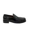 Acne Studios Stamped Monogram Calf Leather Loafers In Black