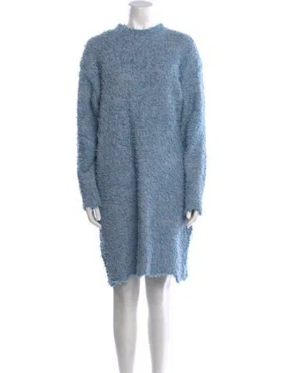 Pre-owned Acne Studios Mock Neck Knee-length Dress In Blue
