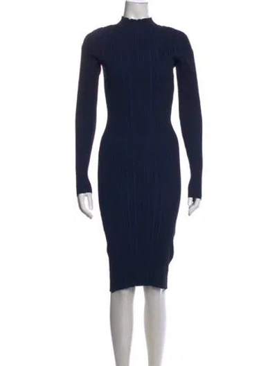 Pre-owned Acne Studios Mock Neck Knee-length Dress In Blue