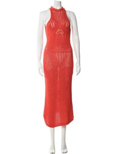 Pre-owned Acne Studios Mock Neck Long Dress In Orange