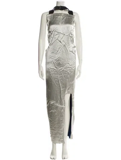 Pre-owned Acne Studios Mock Neck Long Dress In Silver