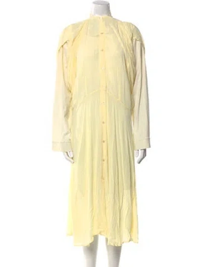 Pre-owned Acne Studios Mock Neck Long Dress In Yellow