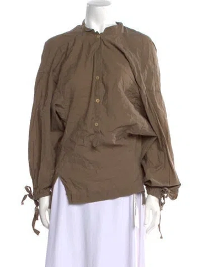 Pre-owned Acne Studios Mock Neck Long Sleeve Blouse In Neutral