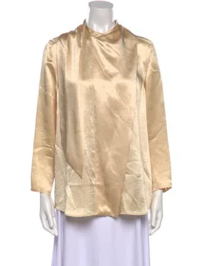 Pre-owned Acne Studios Mock Neck Long Sleeve Blouse In Neutral