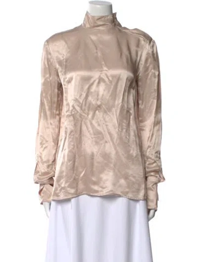 Pre-owned Acne Studios Mock Neck Long Sleeve Blouse In Pink