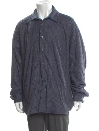 Pre-owned Acne Studios Mock Neck Long Sleeve Cardigan In Blue