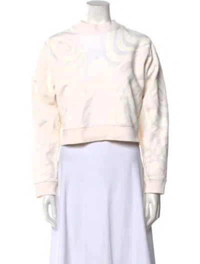 Pre-owned Acne Studios Mock Neck Long Sleeve Crop Top In Neutral