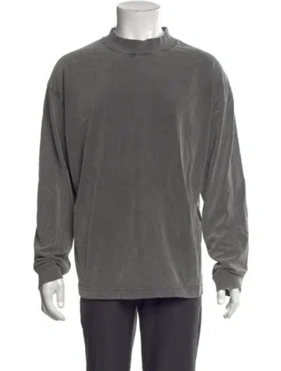 Pre-owned Acne Studios Mock Neck Long Sleeve Henley In Gray