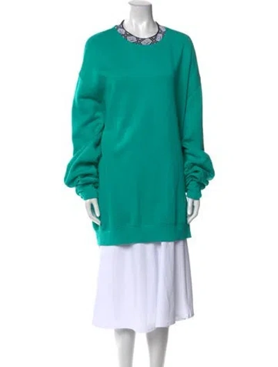 Pre-owned Acne Studios Mock Neck Long Sleeve Sweatshirt In Green