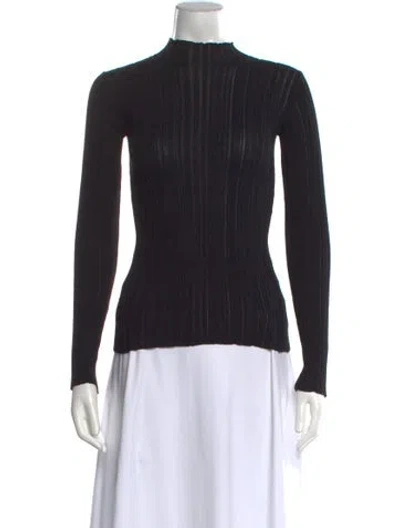 Pre-owned Acne Studios Mock Neck Long Sleeve Top In Black