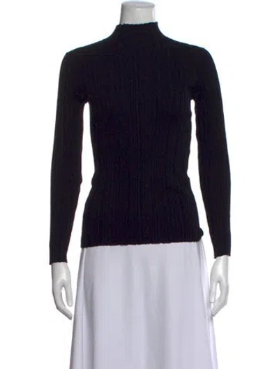 Pre-owned Acne Studios Mock Neck Long Sleeve Top In Black