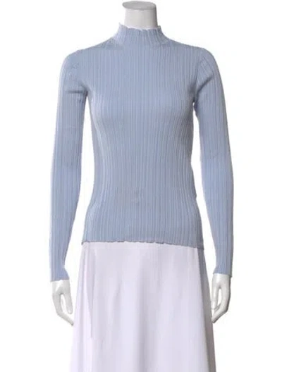 Pre-owned Acne Studios Mock Neck Long Sleeve Top In Blue