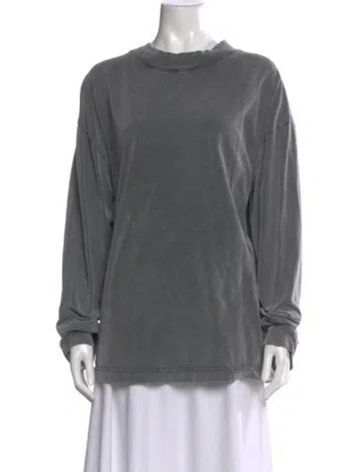 Pre-owned Acne Studios Mock Neck Long Sleeve Top In Gray