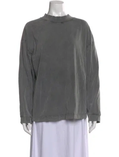 Pre-owned Acne Studios Mock Neck Long Sleeve Top In Gray