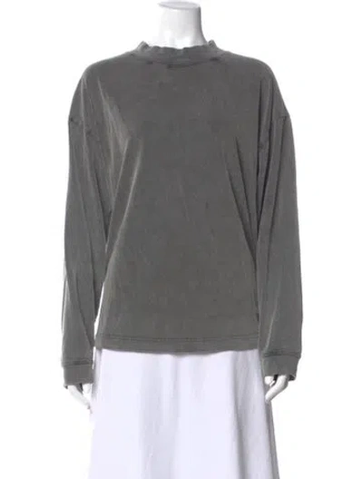 Pre-owned Acne Studios Mock Neck Long Sleeve Top In Gray