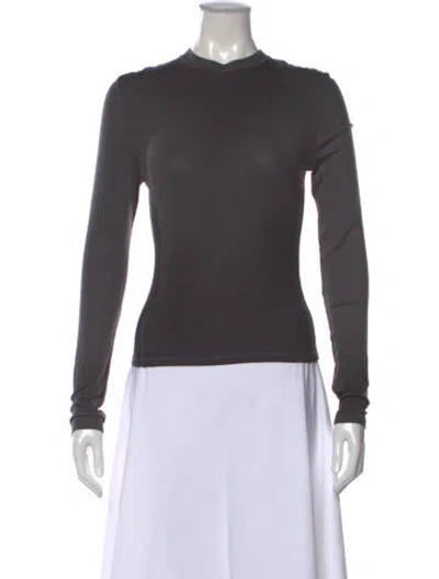 Pre-owned Acne Studios Mock Neck Long Sleeve Top In Gray
