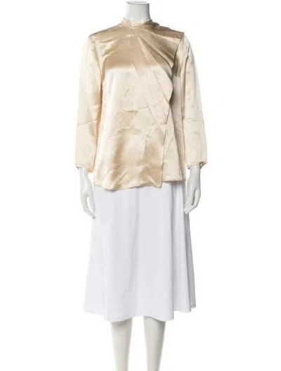 Pre-owned Acne Studios Mock Neck Long Sleeve Top In Neutrals