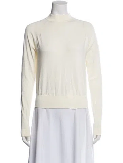 Pre-owned Acne Studios Mock Neck Long Sleeve Top In White