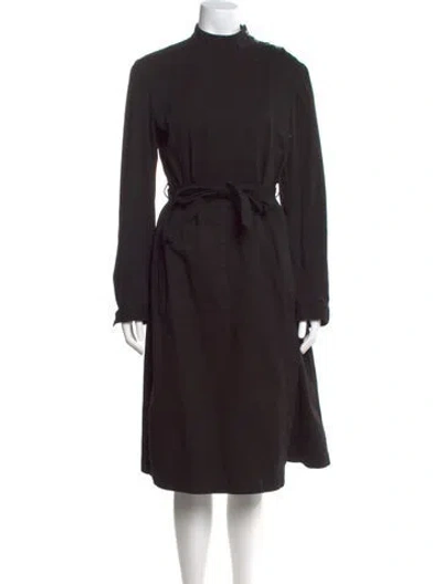Pre-owned Acne Studios Mock Neck Midi Length Dress In Black