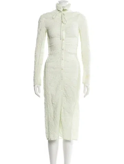 Pre-owned Acne Studios Mock Neck Midi Length Dress In Green