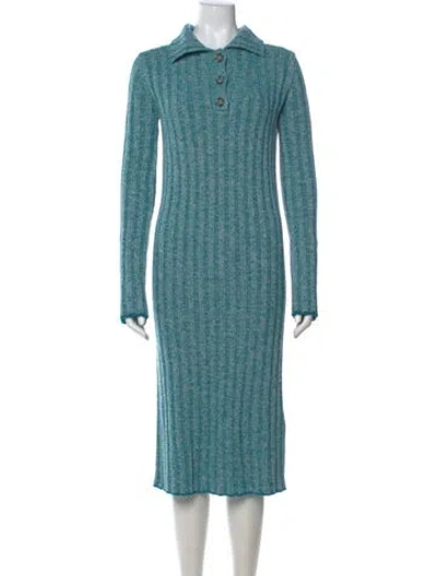 Pre-owned Acne Studios Mock Neck Midi Length Dress W/ Tags In Blue