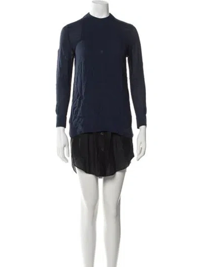 Pre-owned Acne Studios Mock Neck Mini Dress In Blue