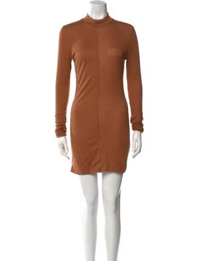 Pre-owned Acne Studios Mock Neck Mini Dress In Brown