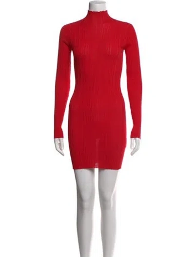 Pre-owned Acne Studios Mock Neck Mini Dress In Red