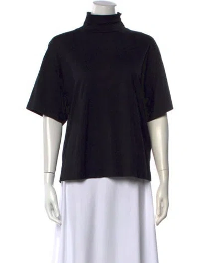 Pre-owned Acne Studios Mock Neck Short Sleeve Top In Black